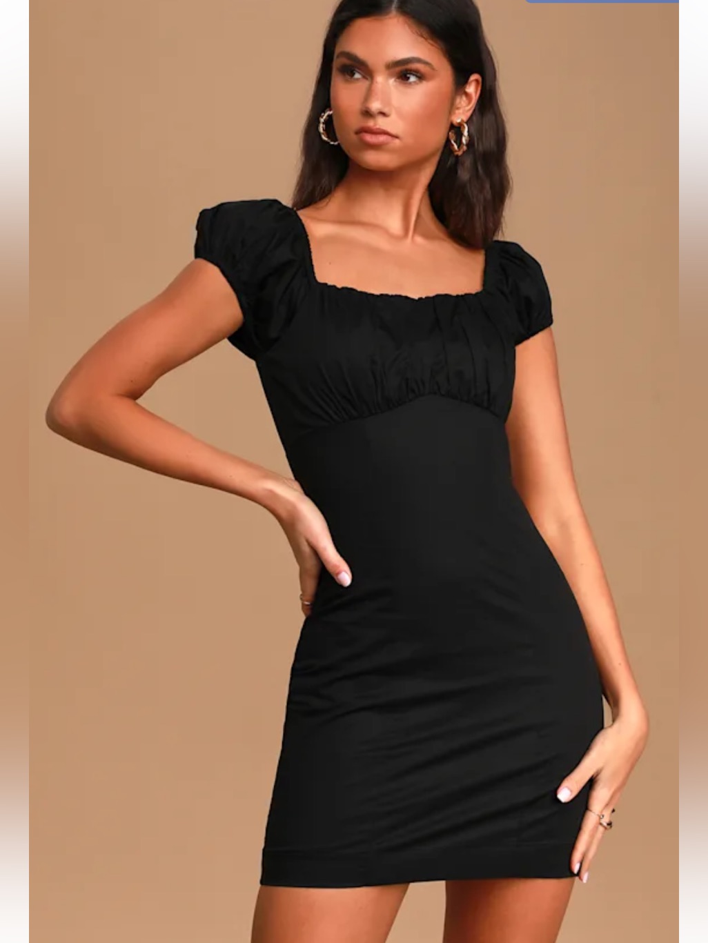 Kendall & Kylie Juniors Black Mini Dress Ruched Bust & Ruffled Cap Sleeves Sz:Xs